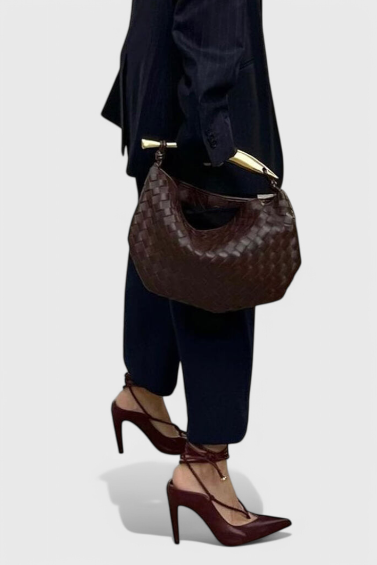 Billi | Vevd Gerda-veske med gullhåndtak